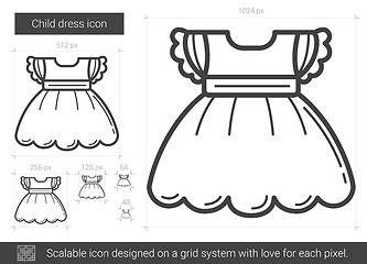 Image showing Child dress line icon.