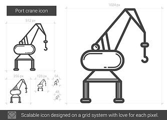 Image showing Port crane line icon.