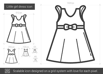 Image showing Little girl dress line icon.