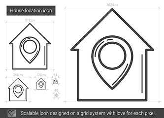 Image showing House location line icon.
