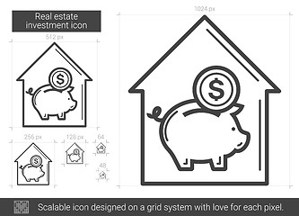 Image showing Real estate investment line icon.