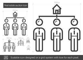 Image showing Real estate auction line icon.