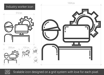 Image showing Industry worker line icon.