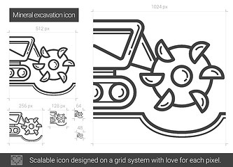 Image showing Mineral excavation line icon.