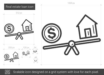 Image showing Real estate loan line icon.