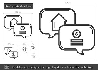 Image showing Real estate deal line icon.