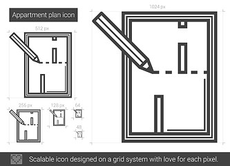 Image showing Apartment plan line icon.