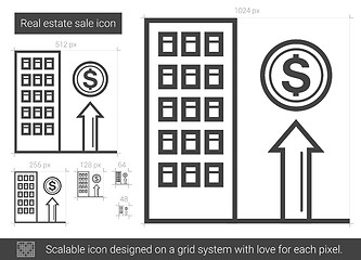 Image showing Real estate sale line icon.