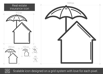 Image showing Real estate insurance line icon.