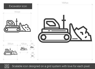 Image showing Excavator line icon.