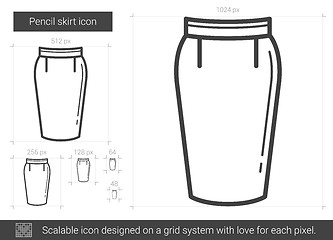 Image showing Pencil skirt line icon.