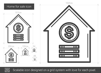 Image showing Home for sale line icon.