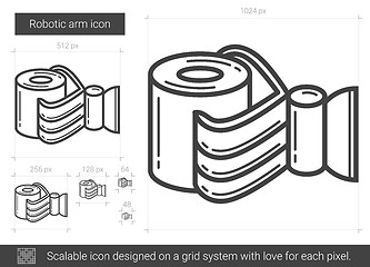 Image showing Robotic arm line icon.