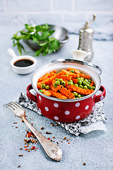 Image showing carrot with peas