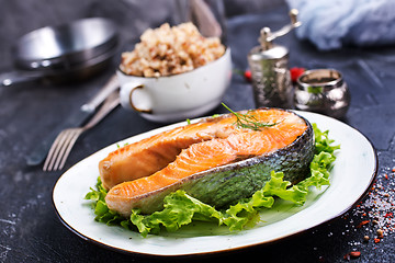 Image showing fried salmon