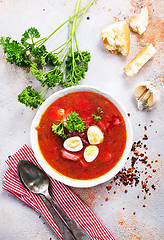 Image showing Traditional Ukrainian borsch