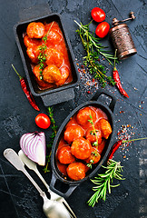 Image showing meatballs with tomato sauce 