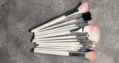 Image showing Composition of makeup brushes