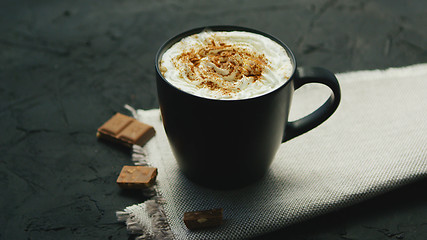 Image showing Cup of coffee with whipped cream