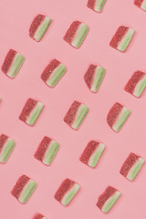 Image showing View from above on the watermelon slices candies