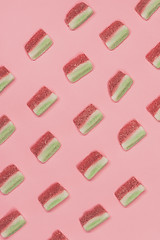 Image showing View from above on the watermelon slices candies