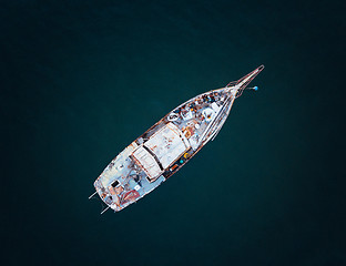 Image showing Rusted out and abandoned fishing boat