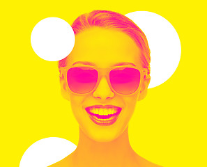 Image showing happy amazed teenage girl in sunglasses