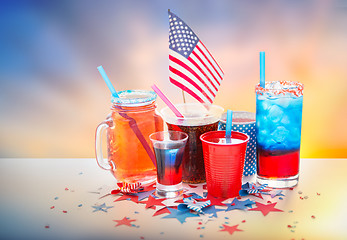 Image showing drinks on american independence day party
