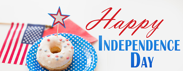 Image showing donut with star decoration on independence day