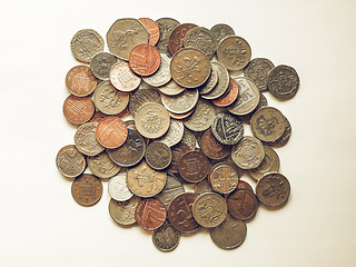 Image showing Vintage Pound coins