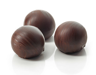 Image showing chocolate truffle balls macro 