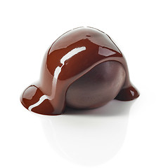 Image showing Chocolate truffle with melted chocolate