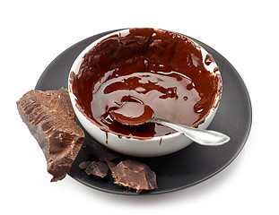 Image showing bowl of melted chocolate