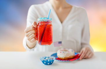 Image showing woman celebrating american independence day