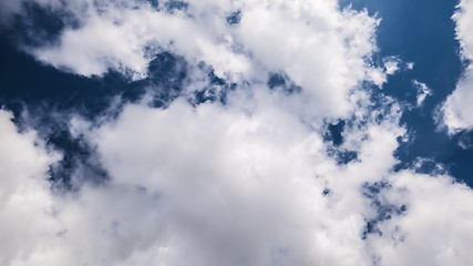 Image showing dark sky with white clouds