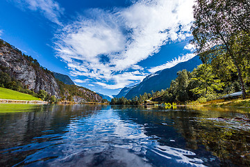 Image showing lovatnet lake Beautiful Nature Norway.