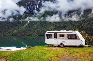 Image showing Family vacation travel RV, holiday trip in motorhome