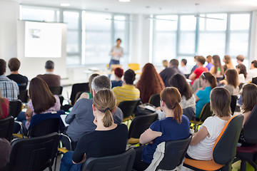 Image showing Speaker giving presentation talk on business conference.