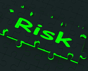 Image showing Risk Puzzle Shows Danger And Unsafe