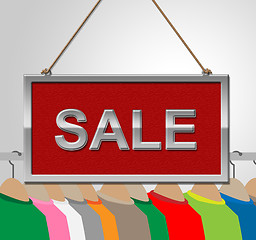 Image showing Sale Sign Shows Garment Discounts And Signboard