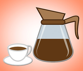 Image showing Coffee Pot Represents Coffeemaker Carafe And Coffeepot