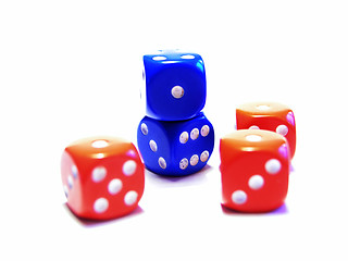 Image showing Red and Blue Dices