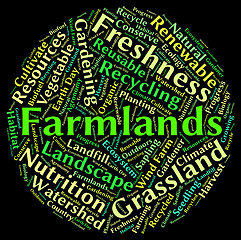 Image showing Farmlands Word Represents Text Cultivates And Farmstead