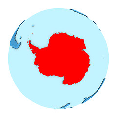 Image showing Antarctica on globe isolated