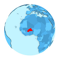 Image showing Burkina Faso on globe isolated