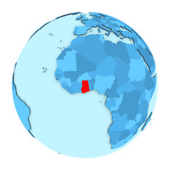 Image showing Ghana on globe isolated