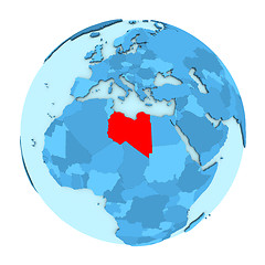 Image showing Libya on globe isolated