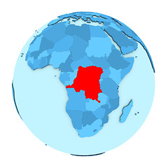 Image showing Democratic Republic of Congo on globe isolated