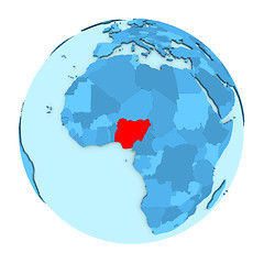 Image showing Nigeria on globe isolated