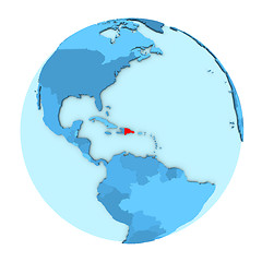 Image showing Dominican Republic on globe isolated